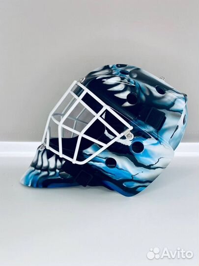 Шлем вратарский новый аэрография профессиональный