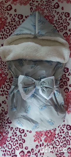 Конверт+шапочка на выписку для мальчика зимний