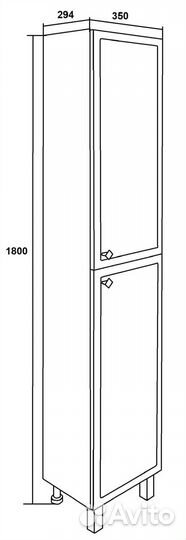 Шкаф-пенал Runo Римини 35 00-00001253 35x180 белый