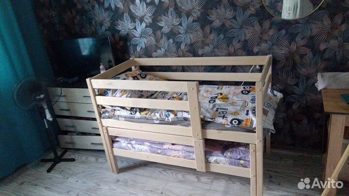 Кровать для 2-х детей из березы