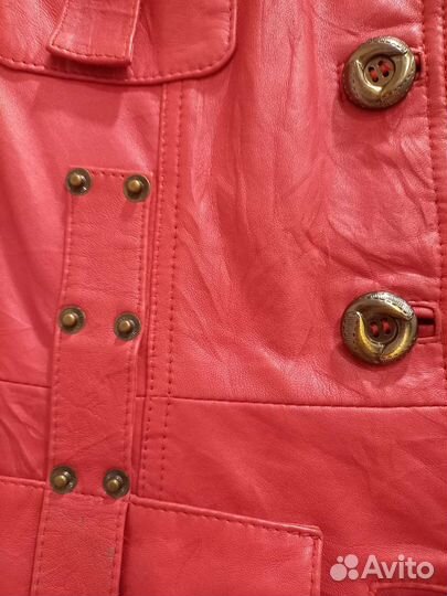 Куртка пиджак кожаная женская размер M