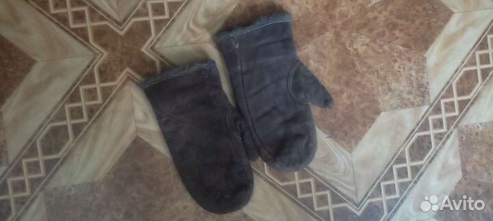Варежки натуральная замша