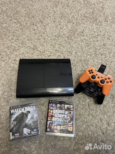 Sony PS3 Super Slim 500Gb, два джоя