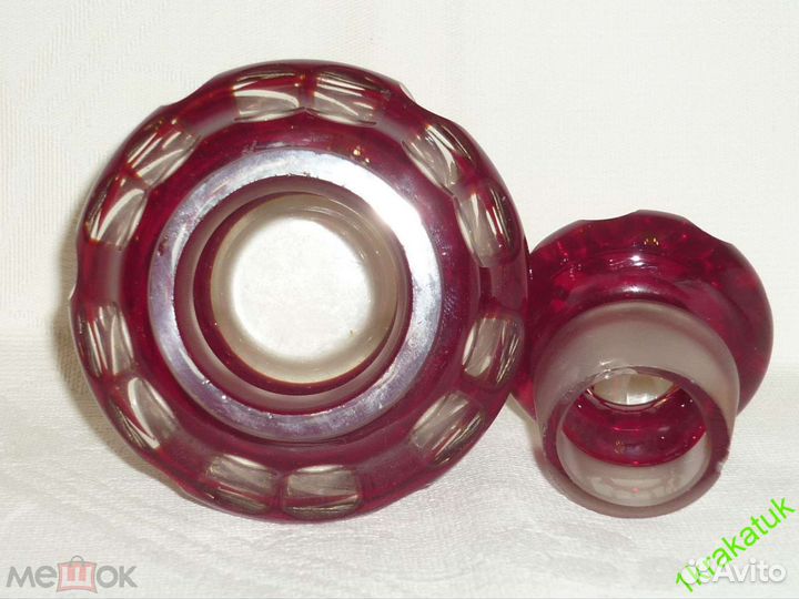 Чайница русское рубиновое стекло бахметьевский сз