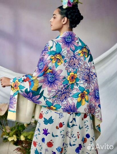 Фрида Кало шарф Бандана с цветами, попугаями