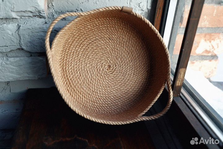 Декоративный поднос/корзинка из джута