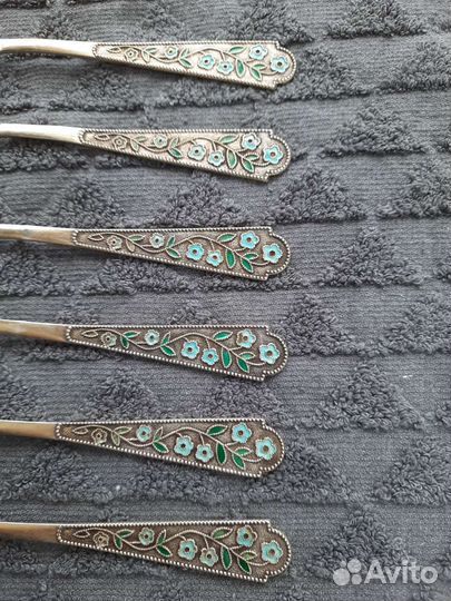 Ложки Серебро эмаль 875 проба