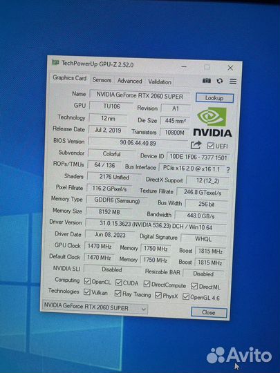 Видеокарта rtx 2060 super 8gb colorful igame