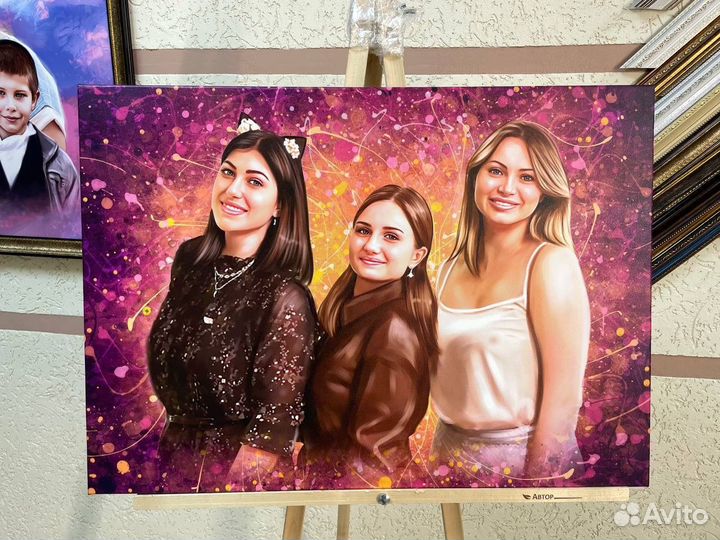 Портрет по фото, портрет на холсте, фотопечать