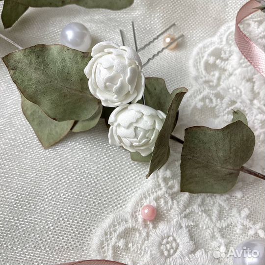 Шпильки для волос с розами