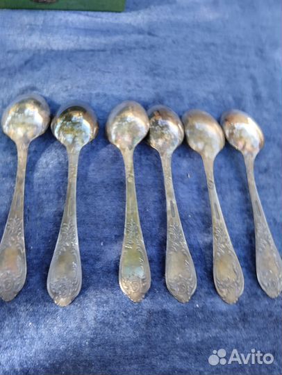 Ложка мельхиор СССР. 3 комплекта. Родная патина