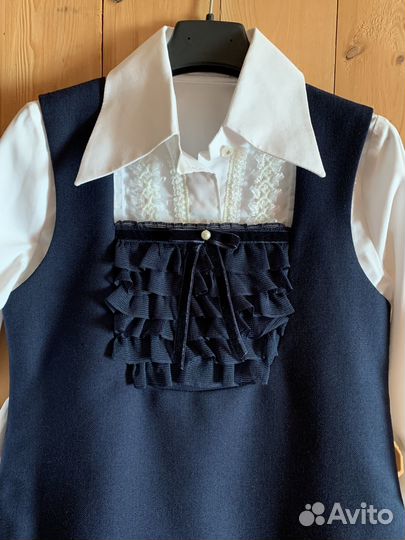 Школьный сарафан синий р 134