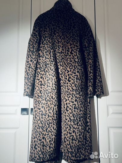 Итальянское леопардовое пальто из шерсти