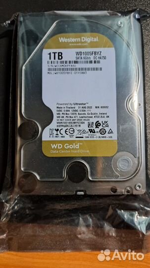 WD Gold WD1005fbyz, 1тб, HDD, SATA,3.5