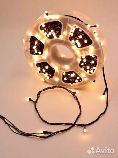 Гирлянда уличная желтый свет 50 мет