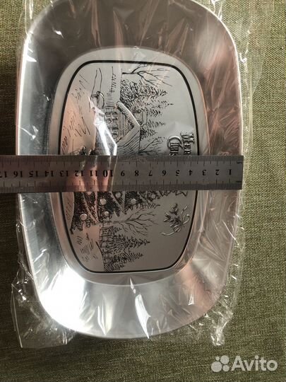 Тарелка металлическая подарочная Новый год