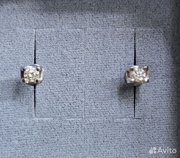 Золотые Серьги с Бриллиантами 0,35ct