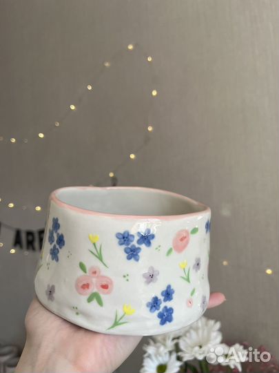 Керамическая тарелка ручная работа