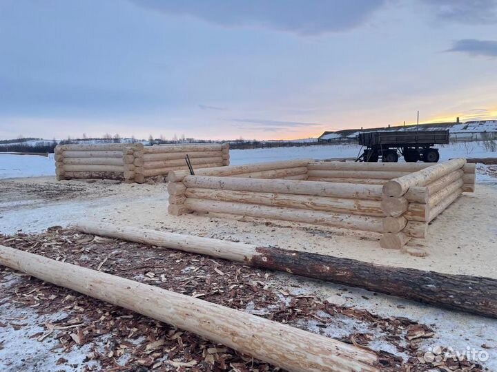 Сруб бани и дома