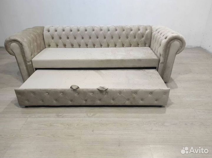 Диван Честер Велюр с механизмом дельфин