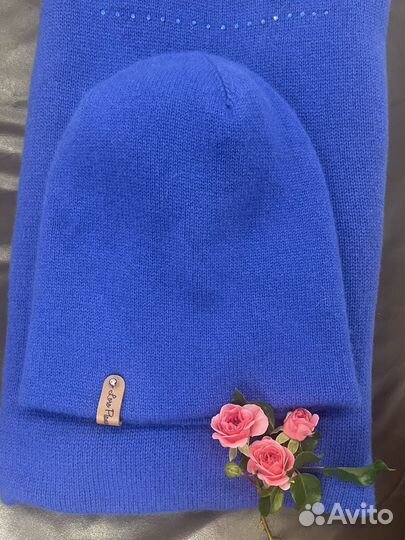 Комплект шапка и шарф из кашемира