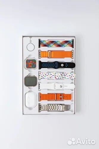 Смарт часы+наушники+7 ремешков сменных
