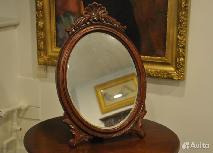 Два настольных овальных старинных зеркала