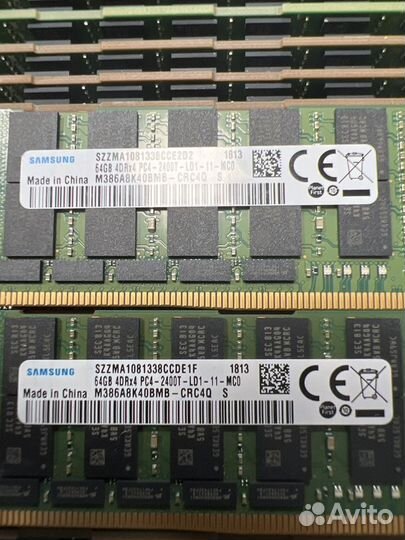 Серверная память DDR4 64GB 2400 samsung REG ECC