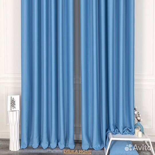 Портьеры блэкаут Марсель Лазурный шторы