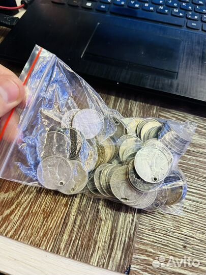 50 копеек полтинник 1924 серебро с отверстием