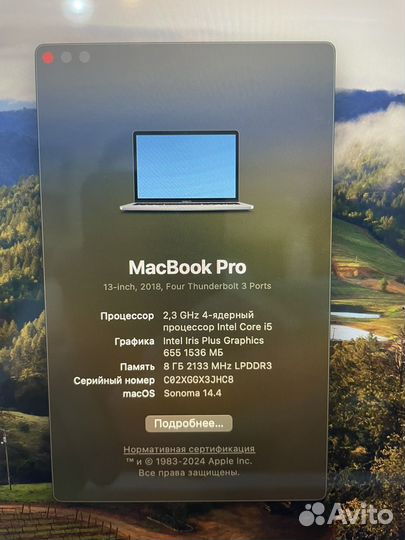 Macbook pro 13 2018 touch bar