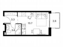 Апартаменты-студия, 24,2 м², 10/23 эт.