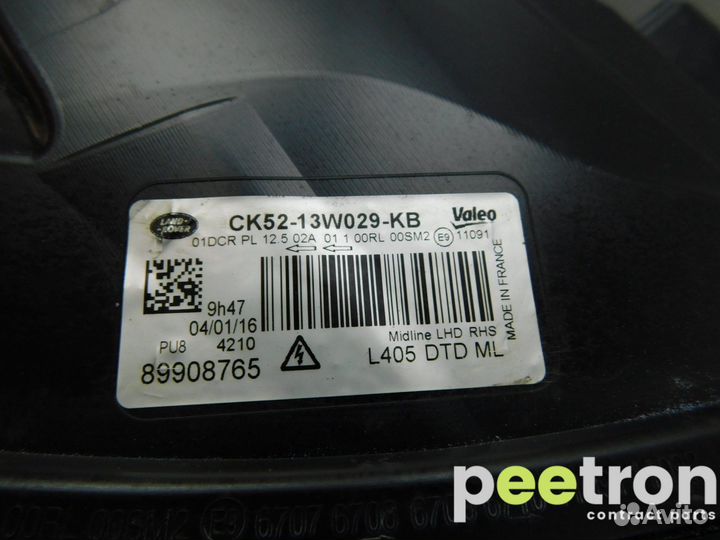 Б/У Б/У Фара правая б/у CK5213W029KB land rover