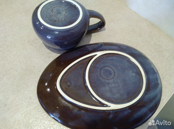 Чайная, кофейная пара, фарфор ручной работы Veles