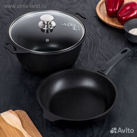 Набор кухонной посуды «Традиция №10», крышка, анти
