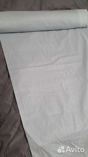 Ткань хлопок остаток Полоска серая Бязь плательная