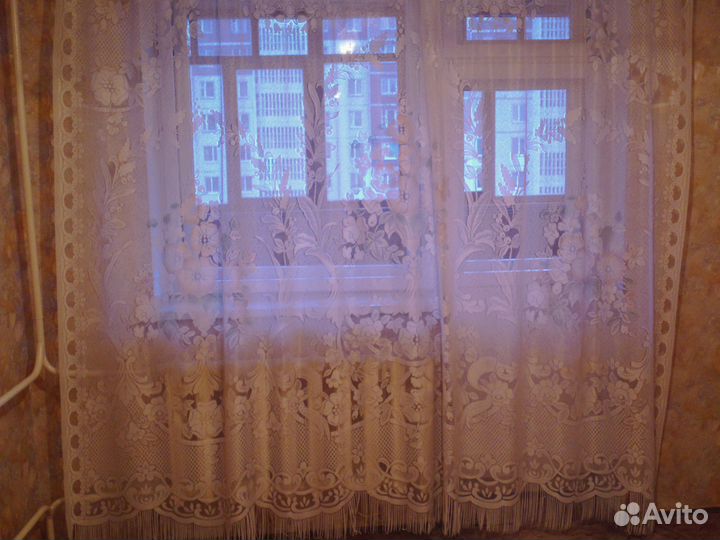 Тюль готовая, на шторной ленте, с рисунком цветы п