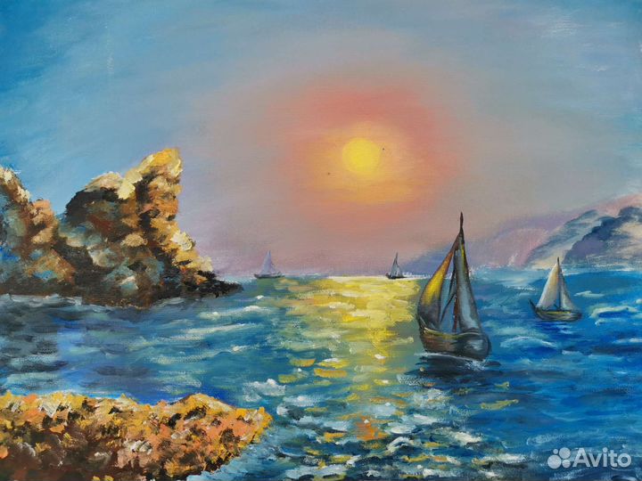 Картина маслом морской пейжаз