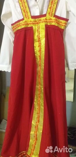 Русский сарафан с блузкой белой.Девочке 8-11 лет