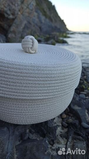 Корзина интерьерная, из шнура, для медочей