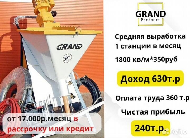 Штукатурная станция с доставкой и обучением