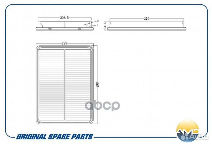 Amdfa161 AMD Фильтр воздушный amdfa161 AMD