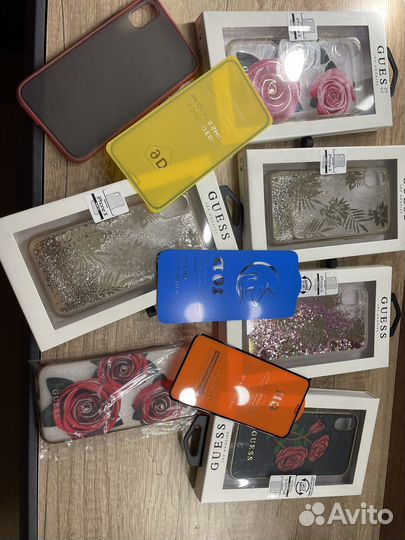 Чехлы и стекла iPhone XS Guess. Цена за все