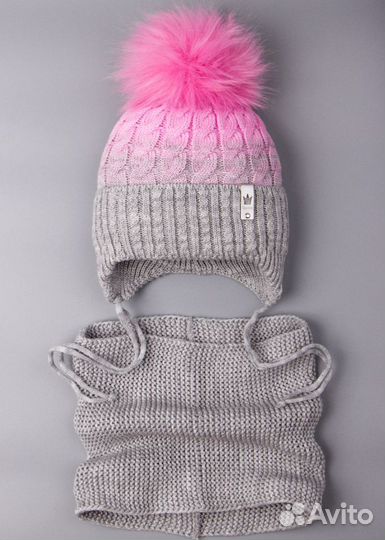 Новый комплект шапка+снуд Зима (50-52см.)