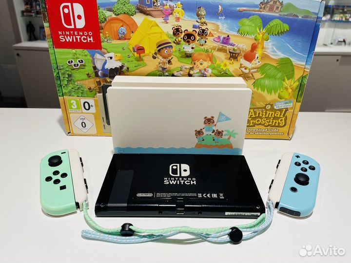 Прошитый Nintendo Switch V2 Animal Crossing +128gb