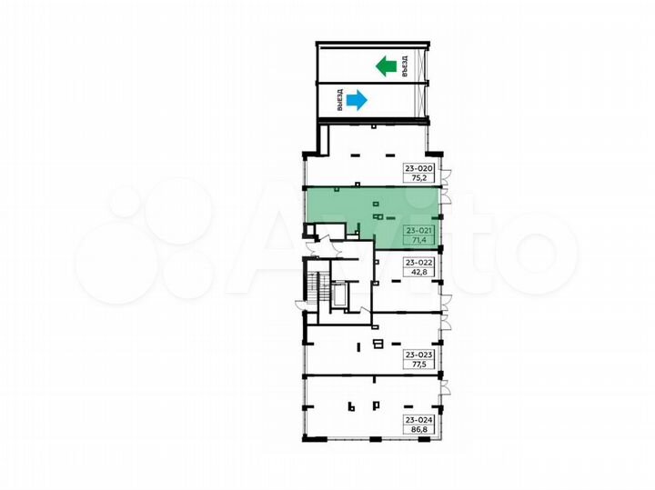 Сдам торговое помещение, 71.7 м²