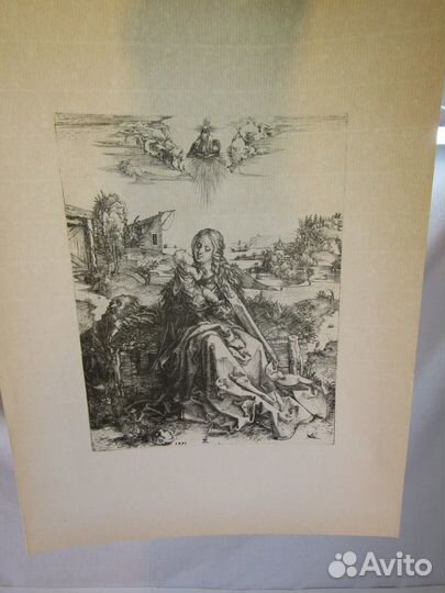 Гравюра старинная литография Дюрер 19-20 век №9749
