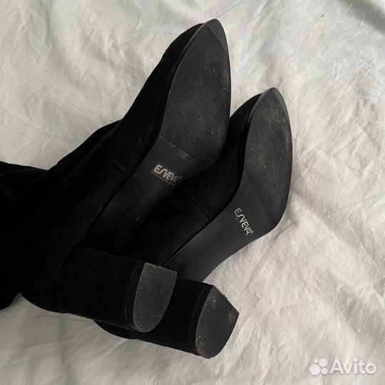 Сапоги ботфорты замшевые