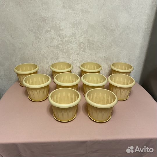 Горшки пластиковые для цветов (10 шт/2 л)