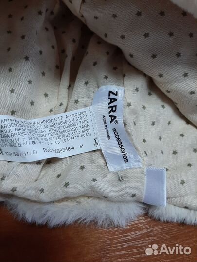 Новый Меховой комплект zara: шапка+шарф